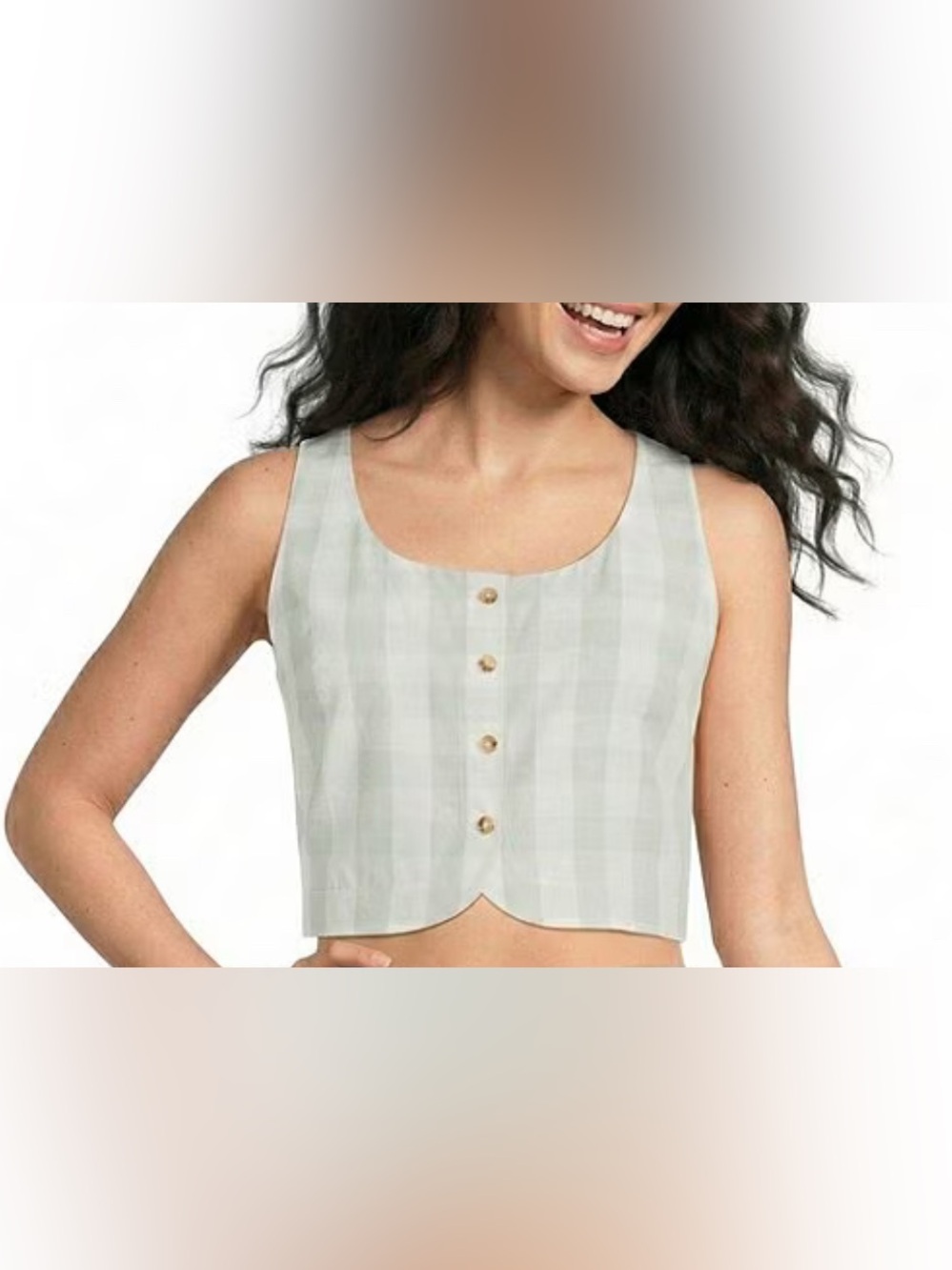 Mason’s Daughter gingham linen top